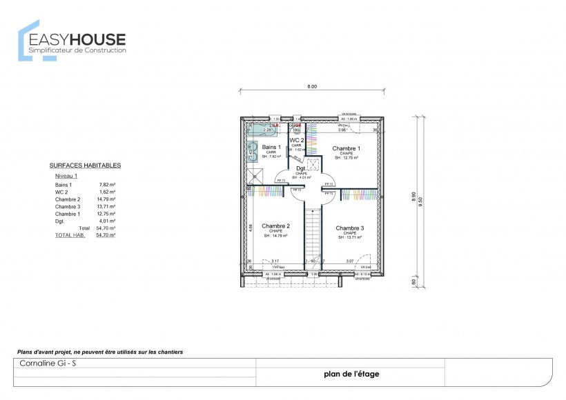 Plan de la maison Cornaline S, surface 98.00 m² au prix de 160 000€ (image 2)