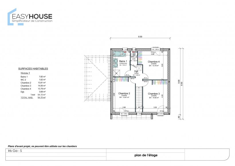 Plan de la maison Iris S, surface 114.00 m² au prix de 179 000€ (image 2)
