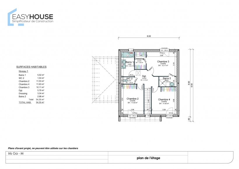 Plan de la maison Iris M, surface 113.00 m² au prix de 183 000€ (image 2)
