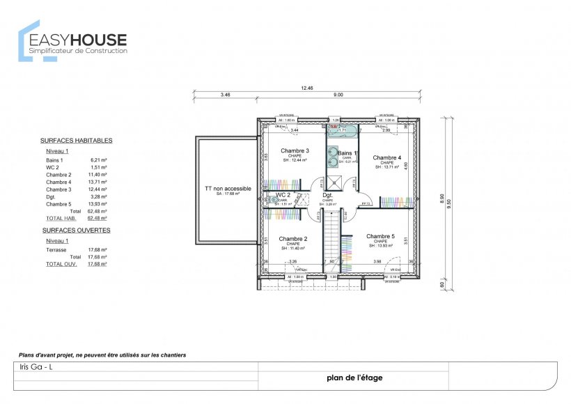 Plan de la maison Iris L, surface 132.00 m² au prix de 199 000€ (image 2)