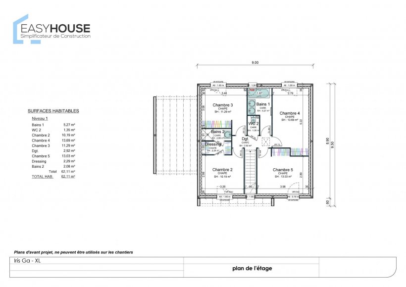 Plan de la maison Iris XL, surface 131.00 m² au prix de 205 000€ (image 2)