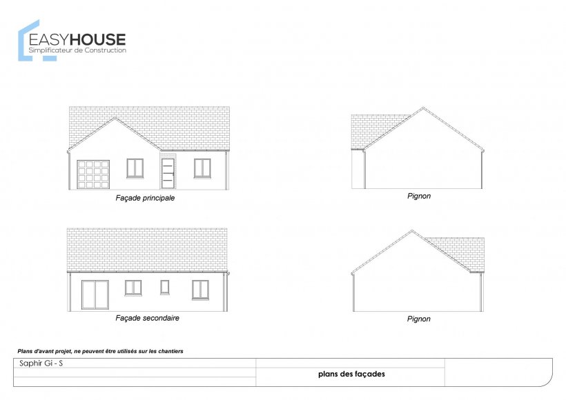 Plan de la maison Saphir S, surface 75.00 m² au prix de 132 000€ (image 2)