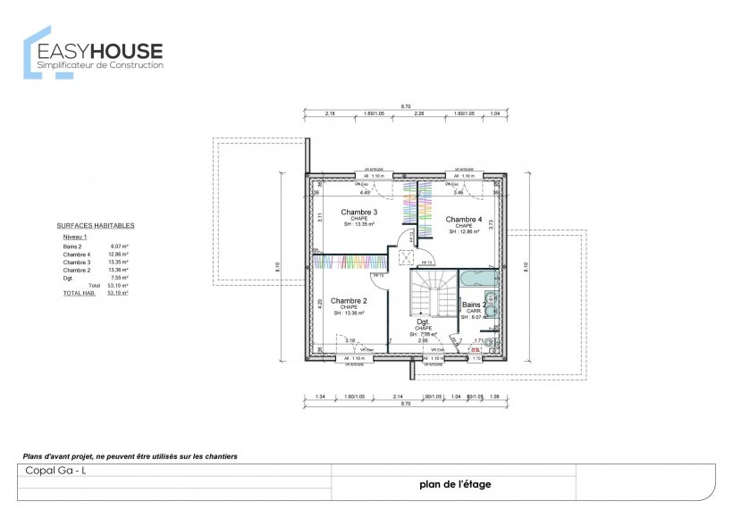 Plan de la maison Copal L, surface 127.00 m² au prix de 212 000€ (image 2)